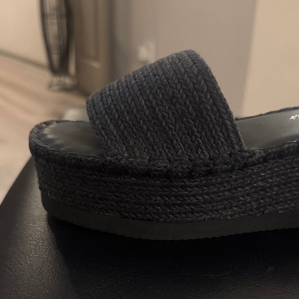 🔥Wild Pair Shermer Espadrille Slides Black Jute Size 8M🔥BRAND NEW NO BOX❣️ - Picture 5 of 16
